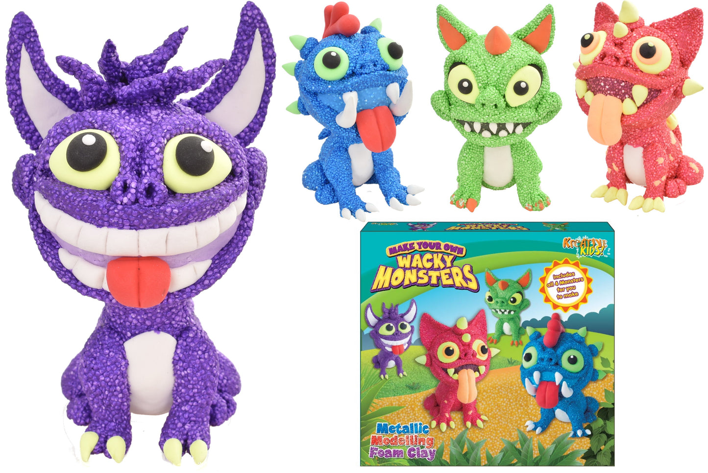 Metallic Modelling Foam Wacky Monsters 4in1 image 0