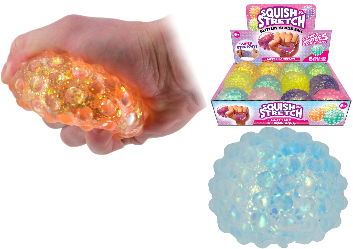 Glitter Dimpled Stress Ball (Sugar Ball) image 0