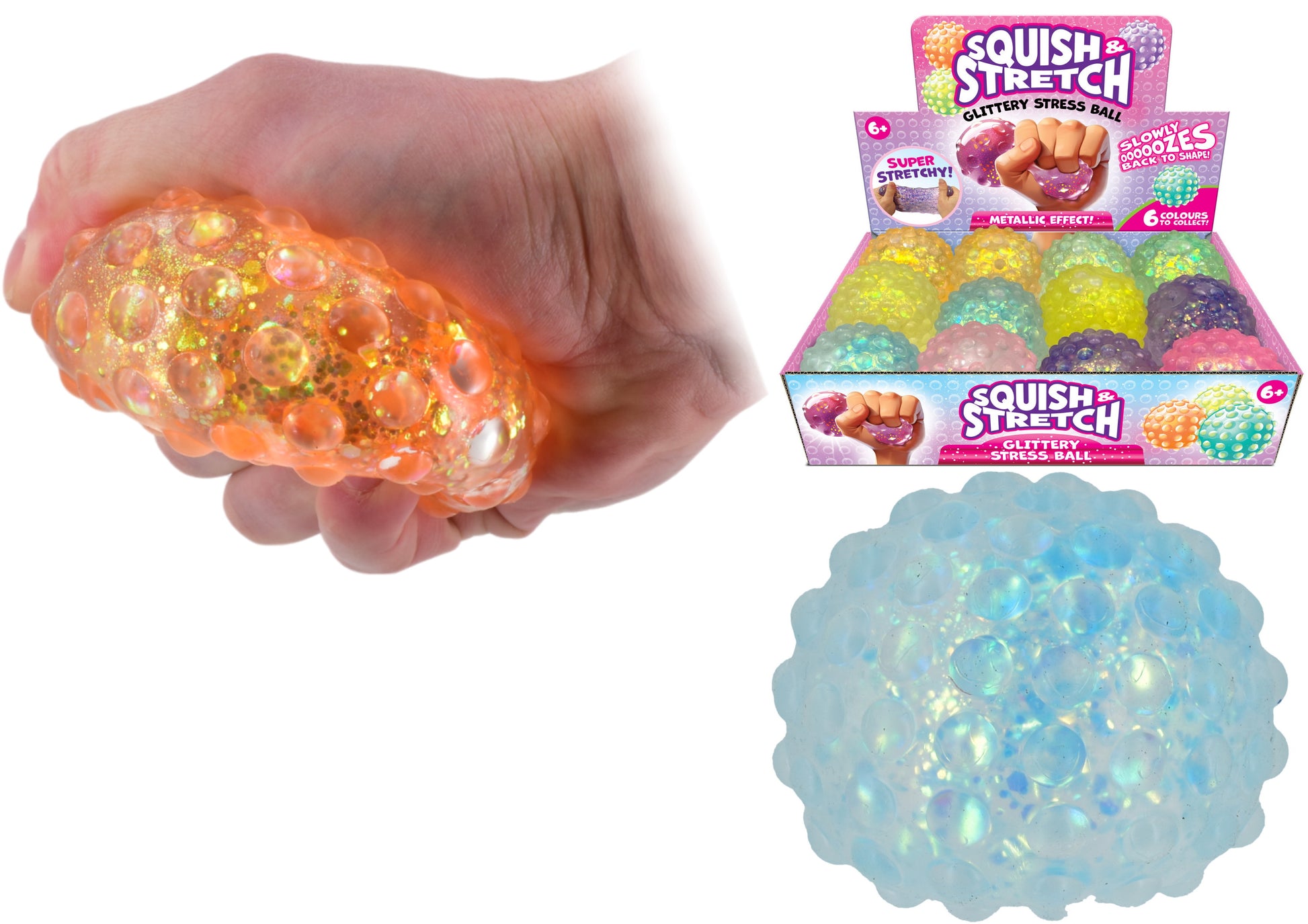 Glitter Dimpled Stress Ball (Sugar Ball) image 0